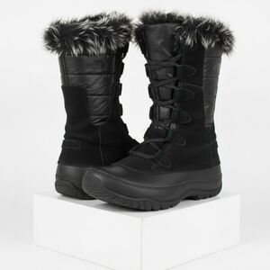 North Face Nuptse Purna Boots Black 5 Fluffy High Calf